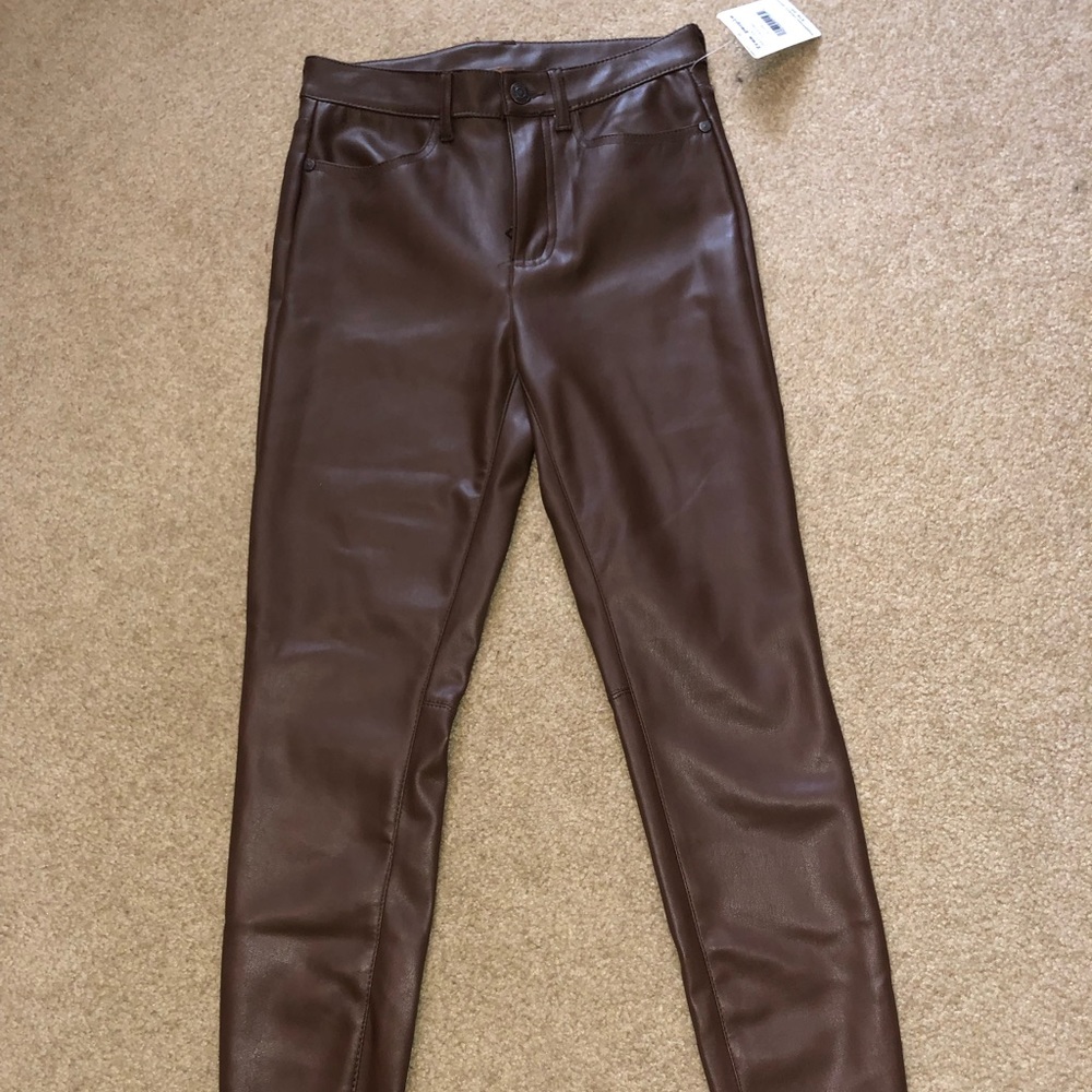 NWT, Free People Brown fux leather pants